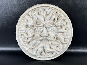 An Awesome North Wind Wall/Garden Plaque In Cast-Cement