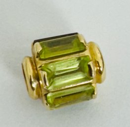 PRETTY 14K GOLD PERIDOT AND SMOKY BEAD FOR BRACELET OR NECKLACE