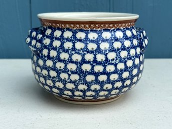 Small Handmade Polish Pottery Serving Bowl