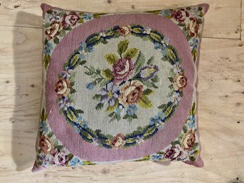 Floral Needlepoint Pillow