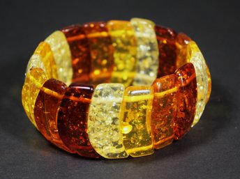 Four Color Bakelite Lucite Expandable Bracelet