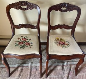 Two Needlepoint Chairs