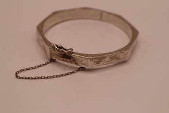 925 Sterling Bangle With Safety Clasp (15 Grams)