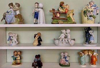 Collection Of Mostly Porcelain Kissing Figures (12)