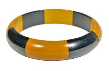 Rare Dual Color Bakelite Plastic Vintage Bangle Bracelet