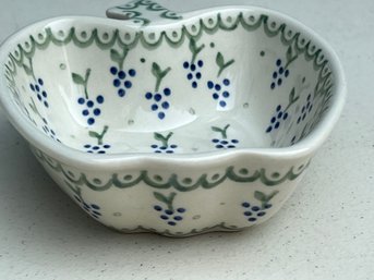 Small Handmade Polish Pottery Dish