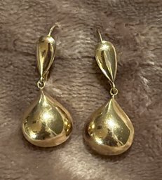 Elegant Vintage 14K Gold Drop Earrings Lever Backs