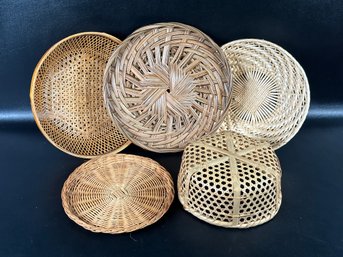 Instant Basket Wall: An Assortment Of Small, Shallow Woven Baskets