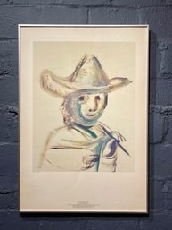 1980 Limited Edition Numbered Picasso Le Jeune Painter Lithograph Poster SPADEM Printed In France