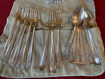 Sterling 925 Silver Assorted Styles Makers And Patterns 10 Mini Forks 6 Teaspoons Pat 1909 271 Grams