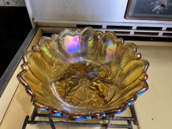 Indiana Marigold Carnival Glass Bowl