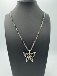 Signed 2004 P. Borda Sterling Silver Butterfly Necklace