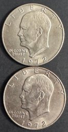 2 Eisenhower Dollars 1972, 1972-D