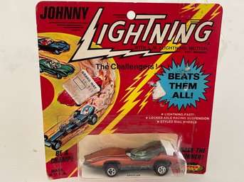 1970 Vtg Bubble Pack Johnny Lightning Custom Spoiler Topper Redline Glossy ORANGE- Hard To Find