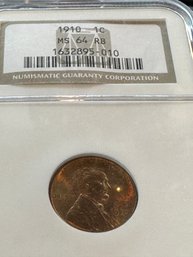 Lincoln Reverse Wheat   1910  1C  MS64  RB