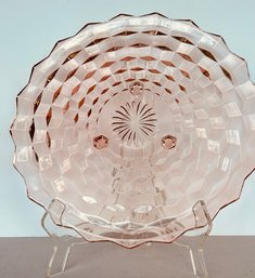 Vintage Pink Depression Glass American Whitehall 12.5' Cake Serving Footed  Platter No Issues