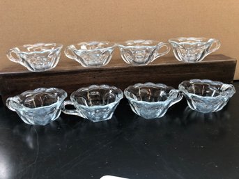 8 - Vintage Early American Pres Cut Cups With Pres Cut Markings