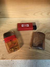 3 Vintage Lighters - Scripto, Feudol And Ronson.  Lot 37