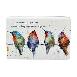 DEMDACO Dean Crouser Hummingbirds On A Wire Friends Watercolor Ceramic Decor