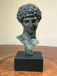 Lovely Bust Of David With Bronze Finish From Metropolitan Museum Of Art - Nice Greenish Patina -very Nice !