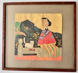 Chinese Original Print, Framed