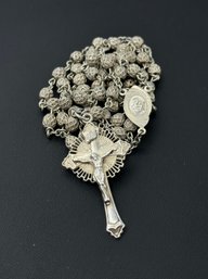 Antique & Amazing Religious Sterling Silver Rosary Beads