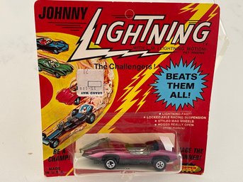 1970 Blister Bubble Pack Johnny Lightning Custom Spoiler Topper Redline Glossy  MAGENTA Hard To Find