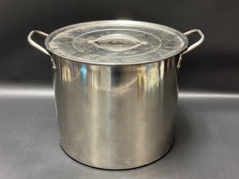 A Large Stainless Steel Stock Pot