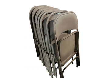 10 Folding Metal Chairs