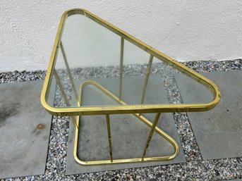 Brass & Glass Side Table - Mid Century