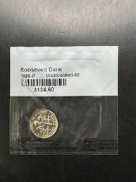 1989-P Uncirculated Roosevelt Dime In Littleton Package