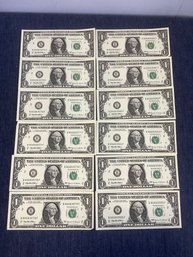 Dollar Bills In Numerical Order Lot #7