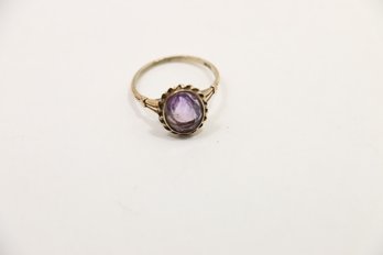 Vintage 10k Yellow Gold Amethyst Ring Size 6