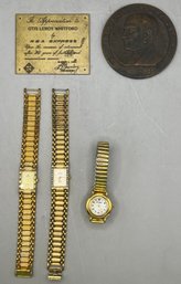 3 Watches And 2 Small Plaques