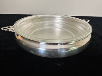 Antique The Sheffield Silver Plate With Glass Bowl