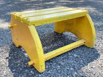 A Vintage Painted Wood Footstool