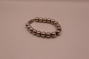 925 Mexico Sterling Bead Bracelet Signed (25 Grams)