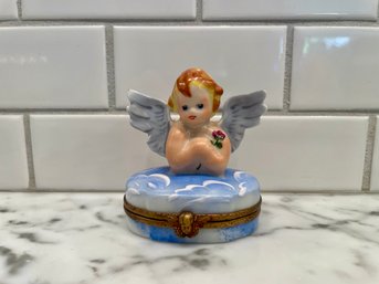 Limoges Angel Porcelain Trinket Box
