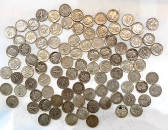 Group Of (96) US Dimes Ranging From The 1940s To The Early 1960s