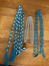 3 Handmade Seed Bead Necklaces