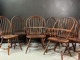 A Set Of Eight Vintage Nichols & Stone Windsor Chairs