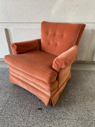 Vintage Burnt Orange MCM Skirted Armchair