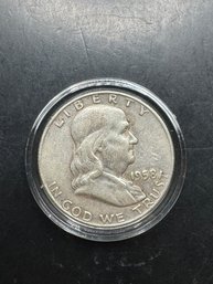 1958-D Benjamin Franklin Silver Half Dollar