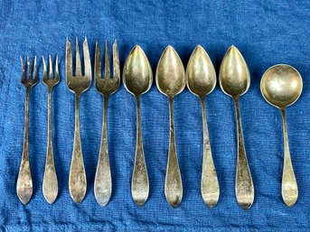 Nine Antique Pieces Of Sterling Silverware