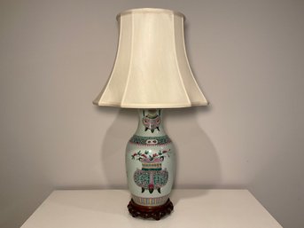 Hand-Painted Chinese Vessel Lamp