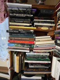 BOOKCASE OF ART BOOKS, ANTIQUE REFERENCE BOOKS, AND NATURE BOOKS