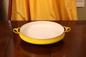 Dansk Kobenstyle Large Paella Pan Yellow Enamel 13