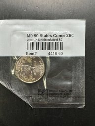 2000-P Uncirculated MD 50 States Commemorative Quarter In Littleton Package