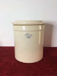Cream Colored 3 Crock With Lid