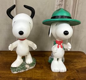 Set/2 Outdoor/garden Snoopy Statues